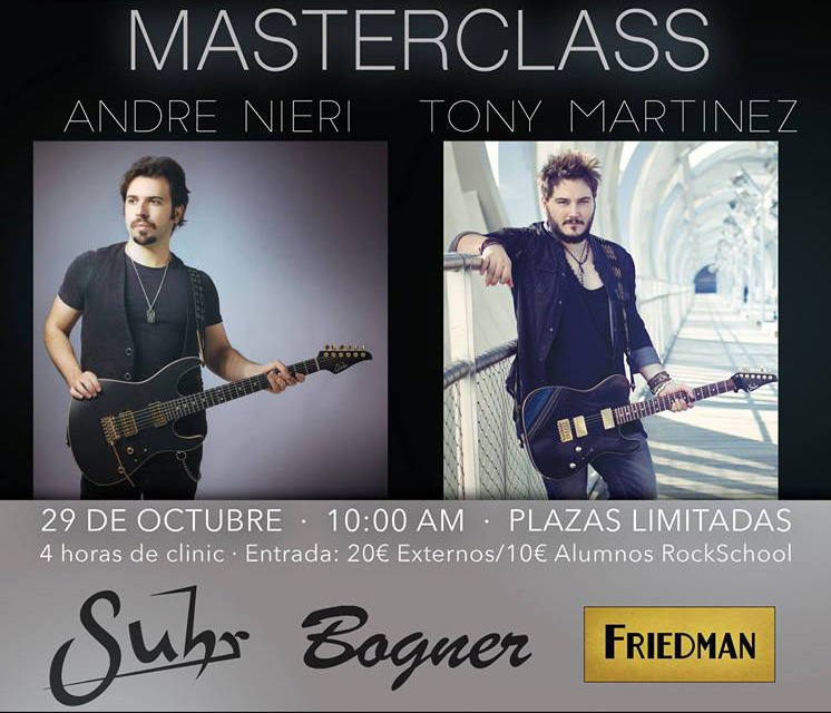 29 Octubre: Masterclass guitarra Andre Nieri i Tony Martinez