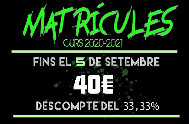 Matrículas del 31 al 5 de Septiembre - ¡Oferta especial!